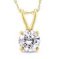 10k Yellow Gold Created White Sapphire Fashion Necklace MSRP 