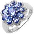 Sterling Silver Tanzanite Cluster Ring (1 7/8ct TGW)