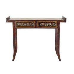 Kasey Brown Wood Console Table  Overstock