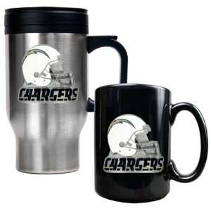  San Diego Chargers NFL Travel Mug & Ceramic Mug Set 