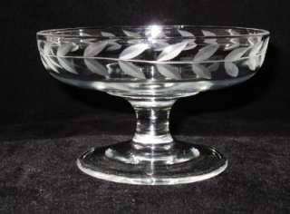Heisey Crystal Saucer, Plate&Bowl Etched Flowers Laurel  