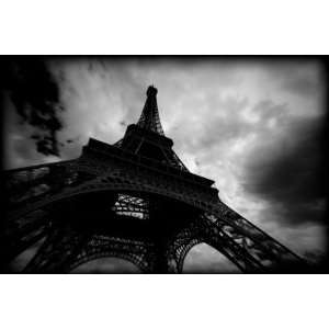  Eiffel Tower Paris France Black and White Print PRBW7559 