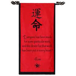 Cotton Faith and Destiny Symbols with Rumi Quote Scroll (Indonesia 