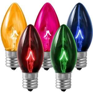  25 Bulbs C9   Multi Color Transparent   Triple Dipped   7 