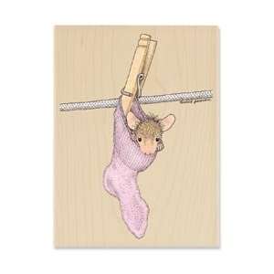  New   House Mouse Mounted Rubber Stamp 2.625X3.625 by 