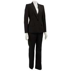 Anne Klein Womens Espresso Pinstripe Suit  