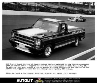 1977 GMC Indy 500 Pace Truck Factory Photo  