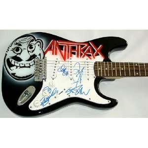  Anthrax Autographed Signed Custom Airbrush Guitar & Proof 