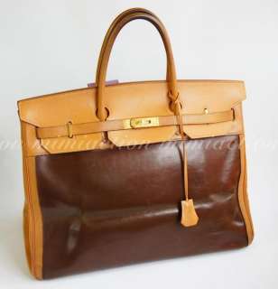   tone ARZONMINA BIRKIN 40 GoldHW SHOPPER bag handbag purse #2711  