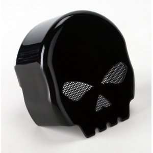    Drag Specialties Black Horn Cover w/Skull Insert: Automotive