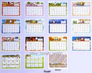 Sanrio Pochacco PC Dog Desktop Table Calendar 2012 w Stickers  
