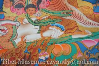   Tibet Temple Gilded Thangka TangkaSix armed Mahakala Museum  
