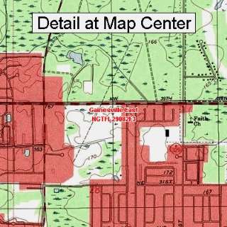 USGS Topographic Quadrangle Map   Gainesville East, Florida (Folded 