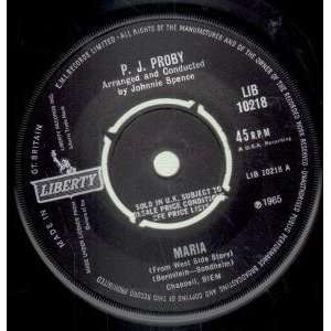    MARIA 7 INCH (7 VINYL 45) UK LIBERTY 1965 P.J. PROBY Music