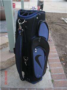 NEW Nike Golf Tour Cart ll Bag Black/Blue 14 way Top & Putter Well 