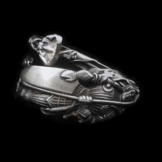 Sterling Spoon Ring Figural Knight size 7  