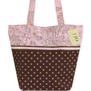 Pink and Brown French Toile and Polka Dot Tote Handbag by JoJo Designs 