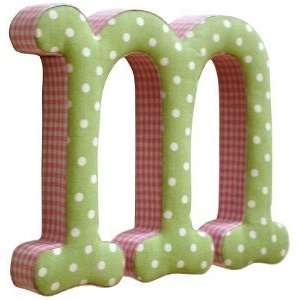   WPDM 053 5 in. Polka Dot Letters M in Green: Home & Kitchen