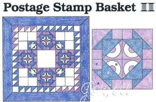 Postage Stamp Basket Quilt Block & Wall Quilt quilting pattern 
