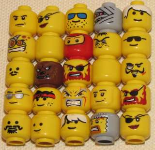   25 ASSORTED HEADS TOWN CASTLE STAR WARS PIRATE MUMMY AND MORE  