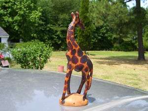 VERY PRETTY  UNIQUE HAND CARVED WOOD GIRAFFE!! NEAT!!  
