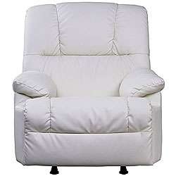 Cream Leather Rocker Recliner Chair  Overstock