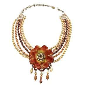  Michal Negrin Necklace with Pink Swarovski Crystals, Lace 
