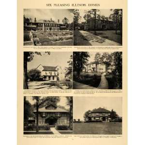 1913 Print Illinois Homes Shaw Lake Forest Compton   Original Halftone 