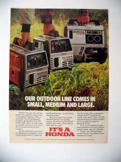 Honda EM 500 & 600 EX 800 Portable Generators 1984 print Ad 