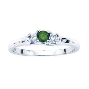   Ring 1/2 ct. in 14K White Gold with Green Side Diamond Jewelry