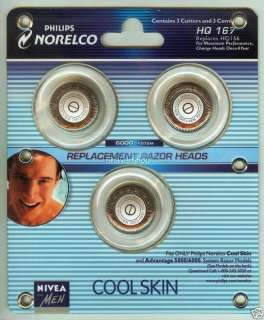 NEW PHILIPS NORELCO COOLSKIN HQ167 HQ 167 Shaver HEADS  