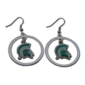  Michigan State Spartans Hoop Logo Earring Set Ncaa Charm 
