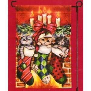   Kittens and Stockings Mini Decorative Flag Patio, Lawn & Garden
