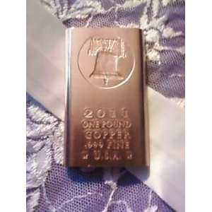  2011 Liberty Bell One Pound .999 Fine Copper Bullion Bar 