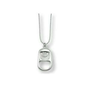  Pave Silver Soda Tab with Ball Chain Jewelry