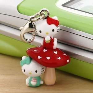  Hello Kitty with Mushroom Zipper Pulls   Japanese Import *** Free 