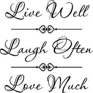Live Laugh Love Wall Sticker Word Lettering Vinyl Decal  