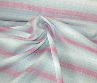 New Gray Pink Striped Viscose Linen Fabric IMPORTED  