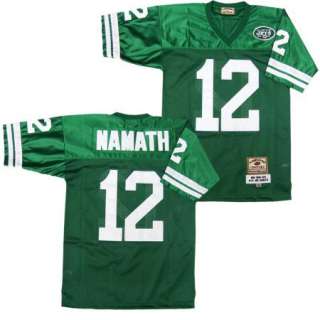 Joe Namath #12 New York Jets Green Sewn Throwback Mens Size Jersey 