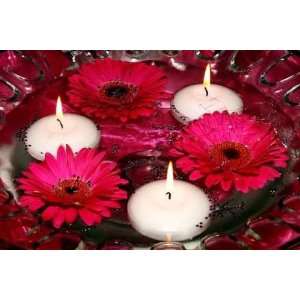  Candles and Flowers in Water   Peel and Stick Wall Decal 