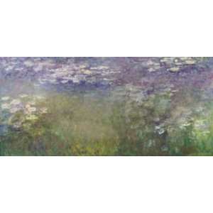 Claude Monet: 44W by 20.5H : Water Lilies, ca. 1916 1920 CANVAS Edge 