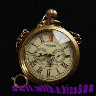   Antique Style Three dials Five Hands 1856S LONDON Brass Pocket Watch