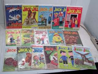 Lot of 16 Jack & Jill Kids Magazine Set   1960s  