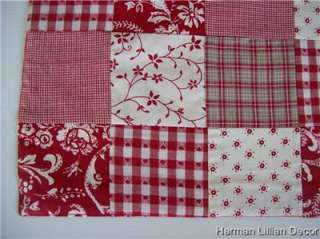 Red & White Patchwork Cottage Placemats Set of Four  