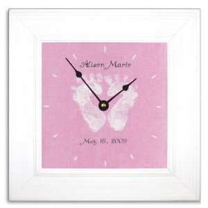  Pink Baby Feet Wall Clock with Wide Frame