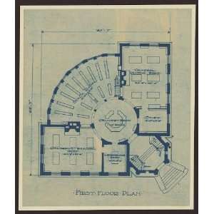  Carnegie Library,First floor plan,Marshalltown,IA,c1902 