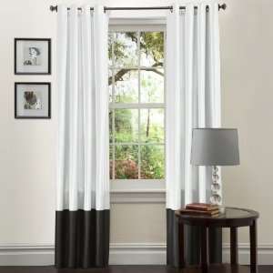  Lush Decor Prima 95 Inch Curtain Panels, Black/White, Set 