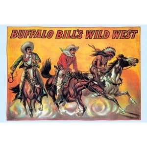 Buffalo Bill Three Riders   Poster (18x12) 