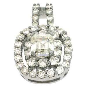   14k White Trendy 1.27 Ct Diamond Pendant   JewelryWeb Jewelry