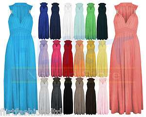 LADIES LONG STRETCH WOMENS MAXI DRESS COIL SPRING 1SIZE  